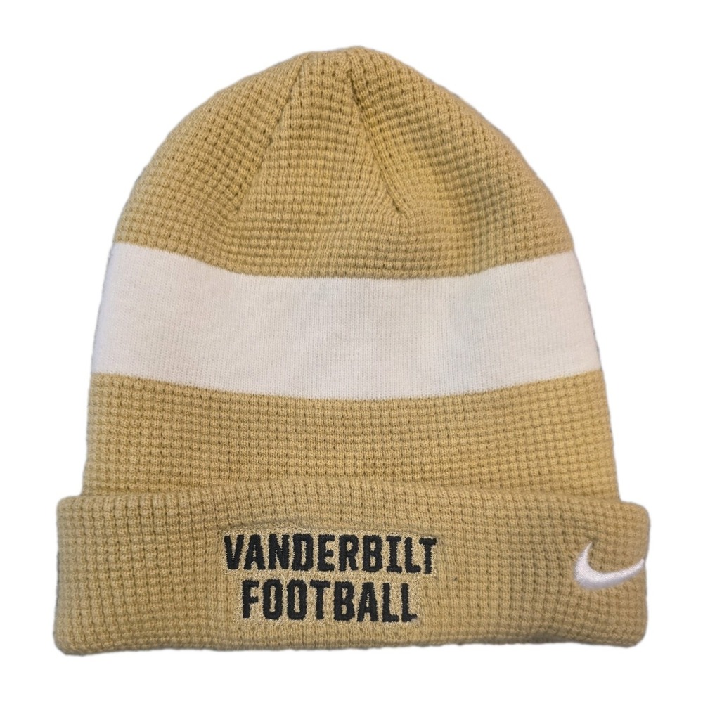 Vanderbilt Football Nike Unisex Adult's Authentic Beanie Hat Beige Embroidered